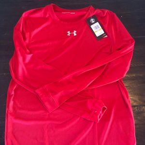NWT Mens Under Armour LS T-Shirt - Red